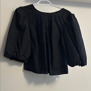 H&M Black Puff Sleeve Blouse
